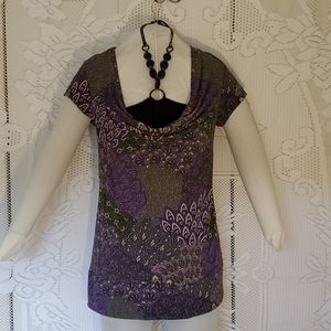 Apt. 9 stretch cowl neck shirt with attachments